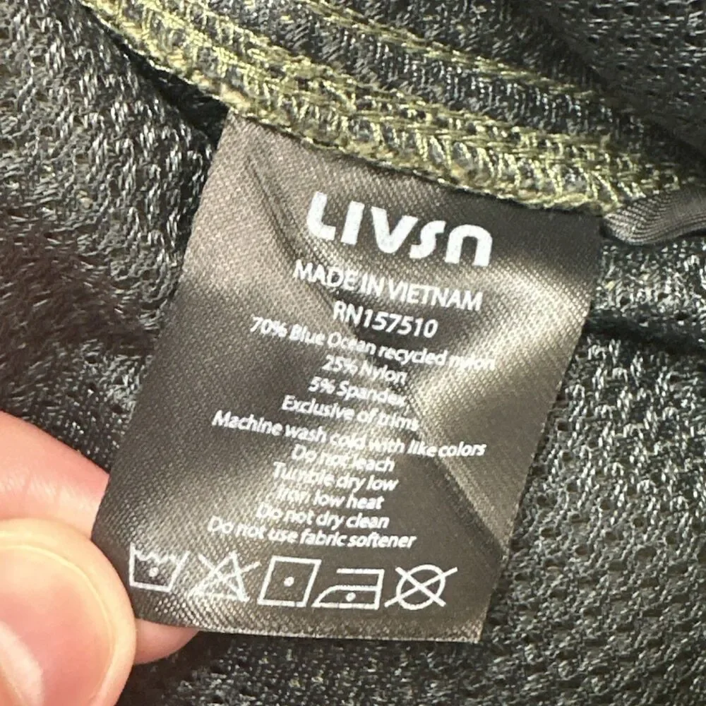 LIVSN Ecotrek Trail Pants Olive Green Mens Sz 38x30L Gorpcore Outdoor Hiking